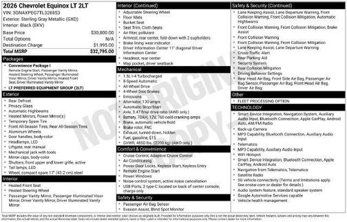 Sterling Gray Metallic 2026 Chevrolet Equinox 1LT