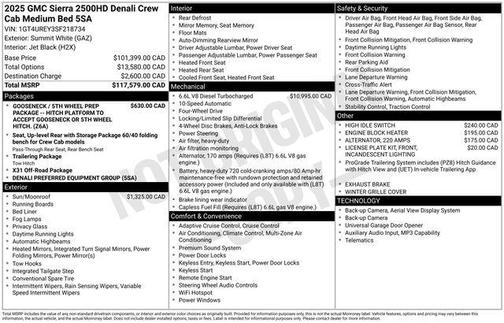 Summit White 2025 GMC Sierra 2500 Denali