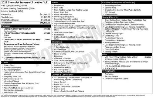 Sterling Gray Metallic 2023 Chevrolet Traverse LT Leather