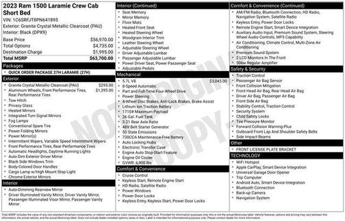 Granite Crystal Metallic Clearcoat 2023 RAM 1500 Laramie