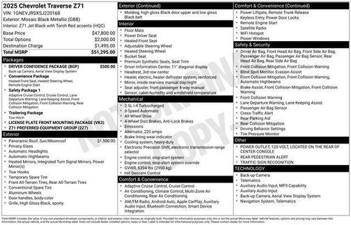 Mosaic Black Metallic 2025 Chevrolet Traverse AWD Z71