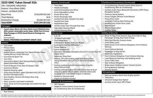 Onyx Black 2025 GMC Yukon Denali