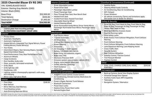Sterling Gray Metallic 2025 Chevrolet Blazer EV AWD RS