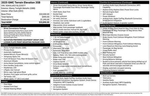 Ebony Twilight Metallic 2025 GMC Terrain Elevation