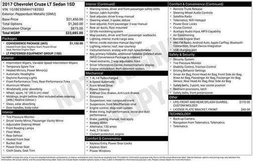 Pepperdust Metallic 2017 Chevrolet Cruze LT