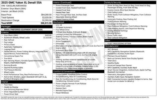 Onyx Black 2025 GMC Yukon XL Denali