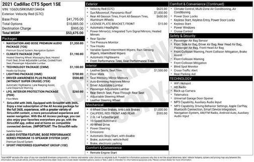 Velocity Red 2021 Cadillac CT5 Sport RWD