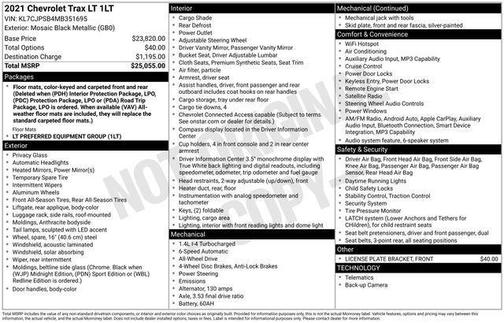 Mosaic Black Metallic 2021 Chevrolet Trax LT