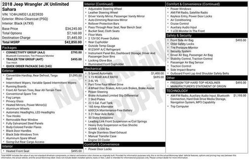 2018 Jeep Wrangler JK Unlimited Sahara