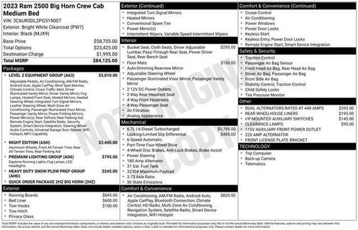 Bright White Clearcoat 2023 RAM 2500 Big Horn