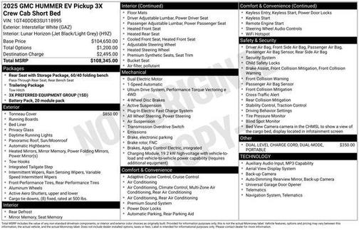 Interstellar White 2025 GMC HUMMER EV Pickup 3X