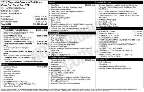 Black 2024 Chevrolet Colorado Trail Boss