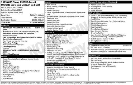 Black 2025 GMC Sierra 2500 Denali Ultimate