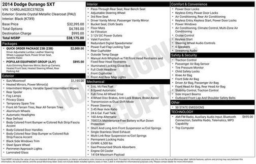 Brilliant Black Crystal Pearlcoat 2014 Dodge Durango SXT