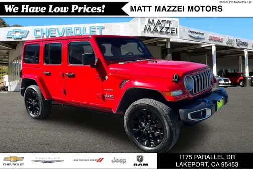 Red 2024 Jeep Wrangler Sahara 4xe