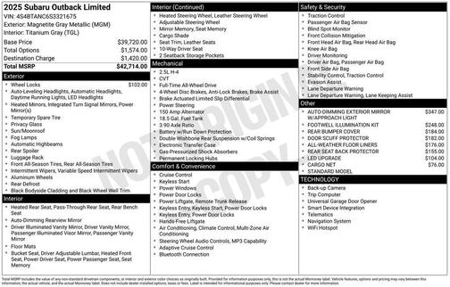 2025 Subaru Outback Limited