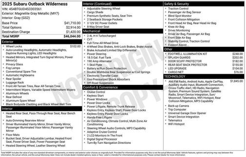2025 Subaru Outback Wilderness
