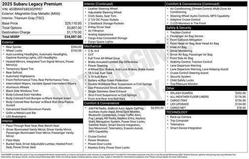 2025 Subaru Legacy Premium