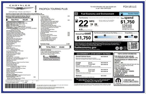 2019 Chrysler Pacifica Touring Plus