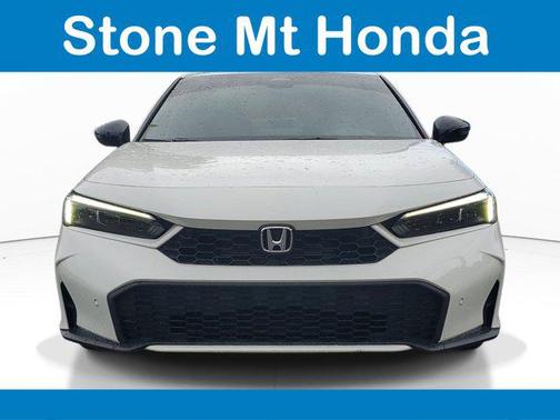 Platinum White Pearl 2025 Honda Civic Hybrid Sport Touring