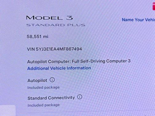 2021 Tesla Model 3 Standard Range Plus