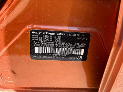 2019 Mitsubishi Mirage LE