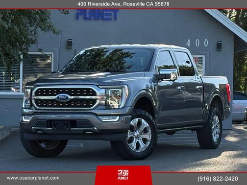 Gray 2022 Ford F-150 Platinum Pickup 4D 5 1/2 ft