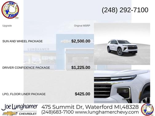 Summit White 2026 Chevrolet Traverse LT