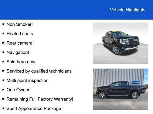 Shadow Black 2026 Ford Ranger Lariat