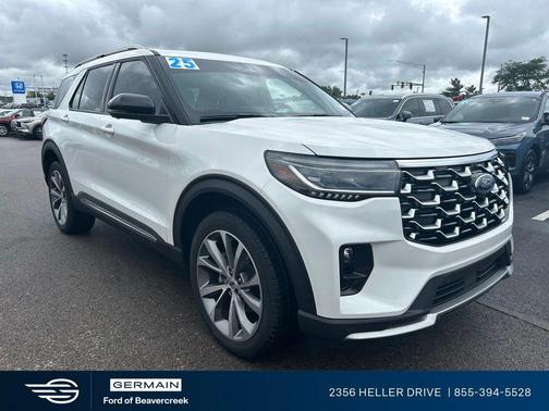 White Metallic 2025 Ford Explorer Platinum