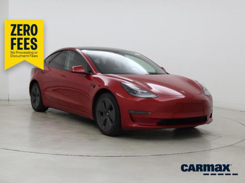 Red 2023 Tesla Model 3 Long Range