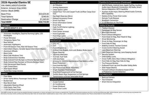 Amazon Gray 2026 Hyundai ELANTRA SE