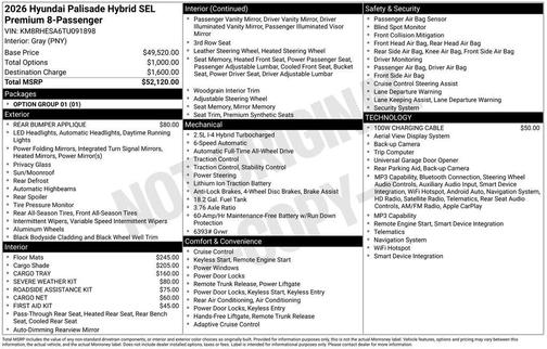 Sapphire 2026 Hyundai Palisade Hybrid SEL