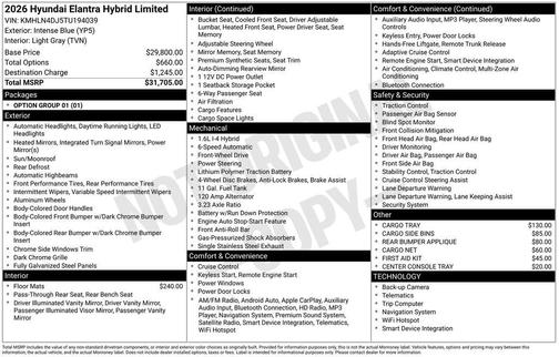 2026 Hyundai ELANTRA HEV Limited