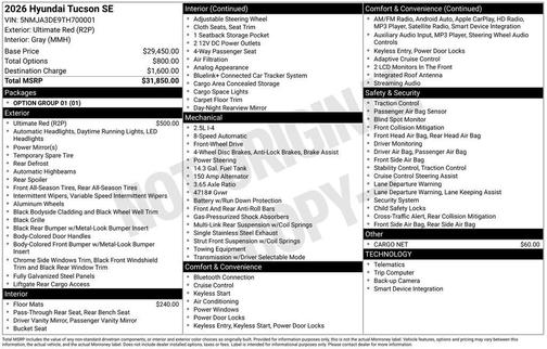 2026 Hyundai TUCSON SE
