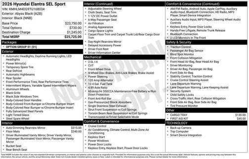 2026 Hyundai ELANTRA SEL Sport