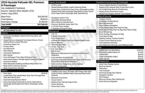2026 Hyundai PALISADE SEL PREMIUM 8P