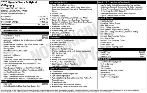 2026 Hyundai SANTA FE HEV Calligraphy