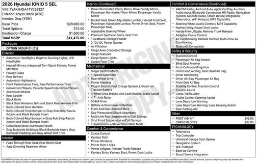 Black 2026 Hyundai IONIQ 5 SEL