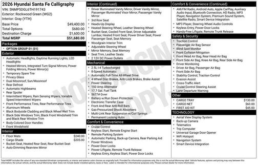 2026 Hyundai SANTA FE Calligraphy