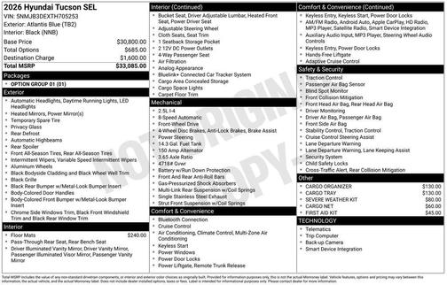 Atlantic Blue 2026 Hyundai TUCSON SEL