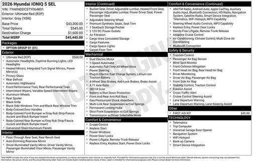 Red 2026 Hyundai IONIQ 5 SEL