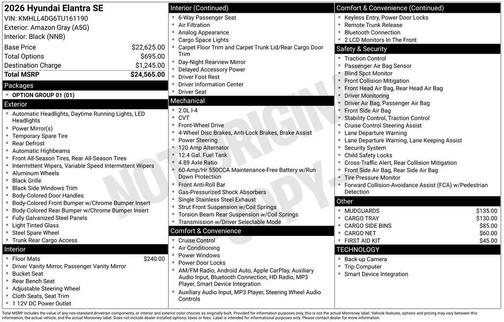 2026 Hyundai ELANTRA SE