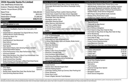 2026 Hyundai SANTA FE Limited