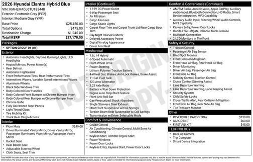 2026 Hyundai ELANTRA HEV Blue