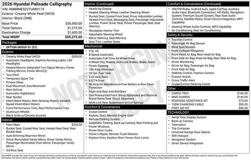 2026 Hyundai PALISADE Calligraphy
