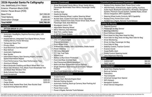 2026 Hyundai SANTA FE Calligraphy