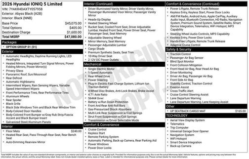Black 2026 Hyundai IONIQ 5 Limited