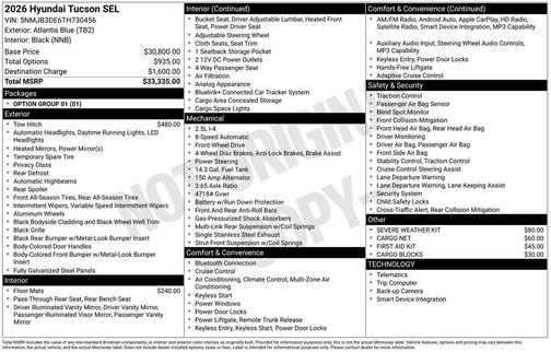 Atlantic Blue 2026 Hyundai TUCSON SEL