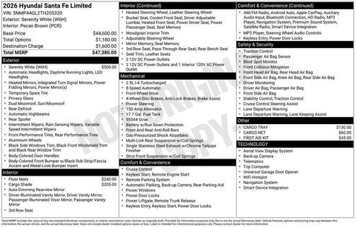 2026 Hyundai SANTA FE Limited